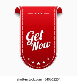Get Now Red Vector Icon Design