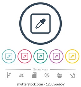 Get object color flat color icons in round outlines. 6 bonus icons included.