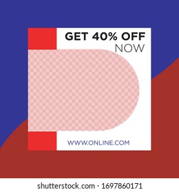 Get offer super sale social media post design templete