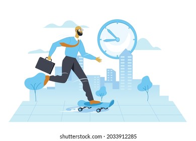Get on time in office illustration concept vector
