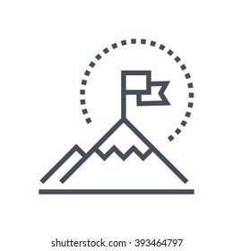 Get on top, climp a mountain icon suitable for info graphics, websites and print media and  interfaces. Line vector icon.