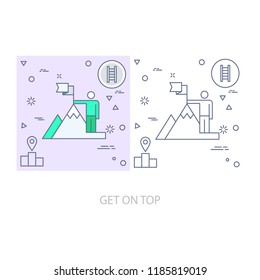 get on top Modern flat color line vector icon