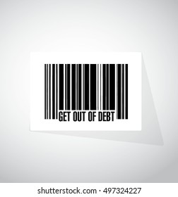 get out of debt barcode sign concept illustration design graphic