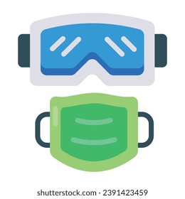 Get out this flat icon of protection gear 