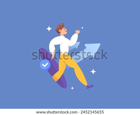 get out of your comfort zone. gain freedom, move forward to continue developing, free from bad habits to develop yourself. a man comes out of the hole. illustration concept design. graphic elements