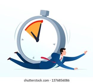 Get panic and stressed because pressed by deadline. Business concept illustration.