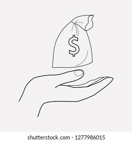 Get payment icon line element. Vector illustration of get payment icon line isolated on clean background for your web mobile app logo design.