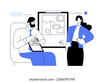 Obtener permiso de planificación ilustración de vector de concepto abstracto. Empresario obteniendo permiso de construcción, extensión de vivienda, sector inmobiliario, metáfora abstracta de la industria burocrática.