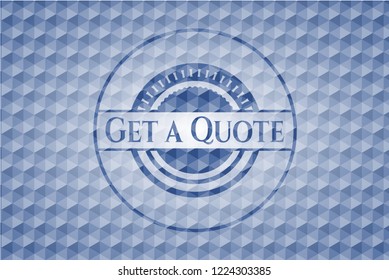 Get a Quote blue hexagon emblem.