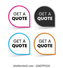 Get a quote icon label badge design vector