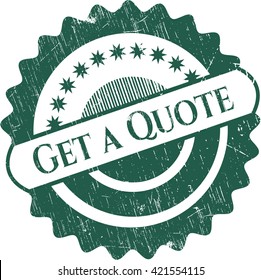 Get a Quote rubber stamp with grunge texture