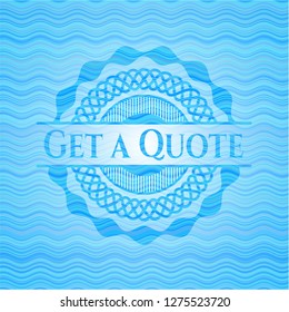 Get a Quote water representation badge.