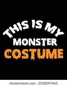 Get ready for Halloween or any costume party with our "This Is My Monster Costume" T-shirt! Featuring a fun and spooky design, this shirt is perfect for anyone who loves to embrace their inner monster