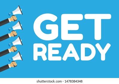 get ready - megaphone loudspeaker with message Price drop.comic style