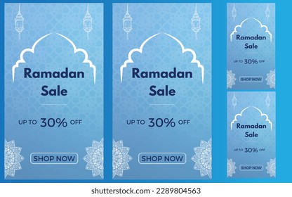 Get ready for Ramadan with this stunning illustration. Featuring a bold "Ramadan Sale 30% off" sign and expertly crafted with attention-grabbing colors and striking composition.