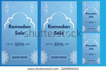 Get ready for Ramadan with this stunning illustration. Featuring a bold "Ramadan Sale 30% off" sign and expertly crafted with attention-grabbing colors and striking composition.