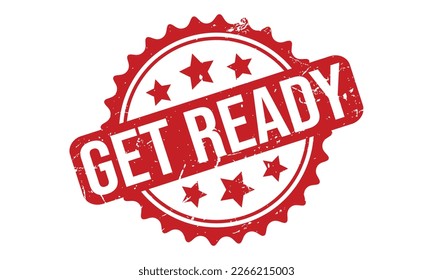 Get Ready Rubber Stamp Seal Vector