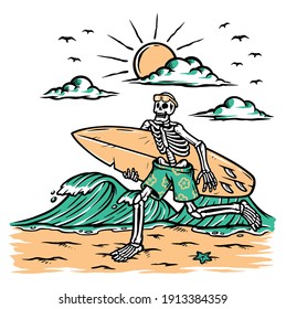 Get ready to surf illustration