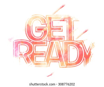 Get Ready Text made of 3d vector design element. 