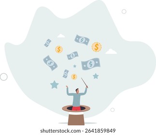 Get rich fast, make money or profit from investment,FED or central bank stimulation money, financial or wealth advisor concept. character life .