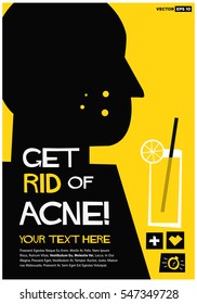 Get Rid Of Acne (Flat Style Vector Illustration Poster Design) With Text Box Template 