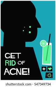 Get Rid Of Acne (Flat Style Vector Illustration Poster Design)