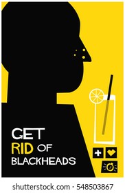 Get Rid Of Blackheads (Flat Style Vector Illustration Poster Design)