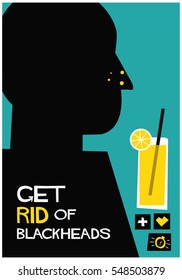 Get Rid Of Blackheads (Flat Style Vector Illustration Poster Design)