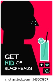 Get Rid Of Blackheads (Flat Style Vector Illustration Poster Design)