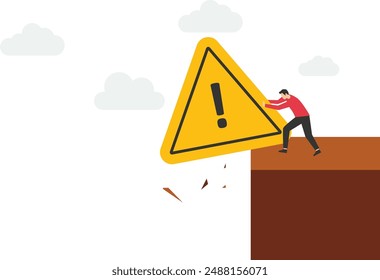 Get rid of exclamation attention sign. Incident management, root cause analysis or solving problem, identify risk or critical failure concept. Vector illustration

