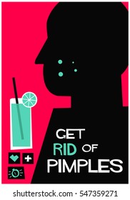 Get Rid Of Pimples (Flat Style Vector Illustration Poster Design)