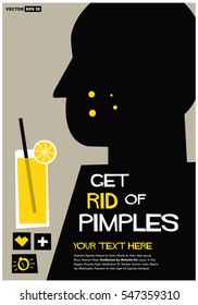 Get Rid Of Pimples (Flat Style Vector Illustration Poster Design) With Text Box Template 