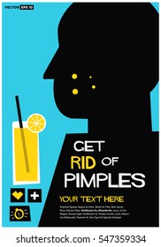 Get Rid Of Pimples (Flat Style Vector Illustration Poster Design) With Text Box Template 