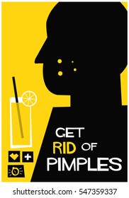 Get Rid Of Pimples (Flat Style Vector Illustration Poster Design)