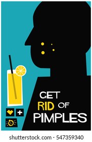 Get Rid Of Pimples (Flat Style Vector Illustration Poster Design)