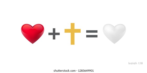 Get rid of sin! Purification of the heart! Isolated in white background. Vector illustration