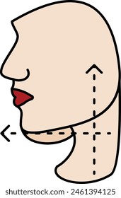 Get rid of unwanted fat under the chin vector icon design, Cosmetology or Cosmetologist Symbol, esthetician or beautician Sign, Beauty treatment stock illustration, double chin removal concept svg