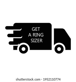 Get a ring sizer icon, delivery car