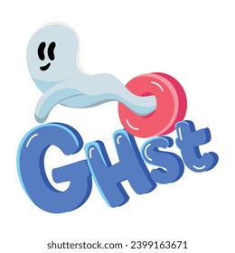 Get a scary ghost flat sticker 