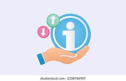 Get or share information, icon, info faq exchange, hand guide concept, assistance, help, editable.on white background.Vector Design Illustration.