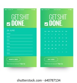 Get Shit Done Day Planner and Calendar App Ui Design