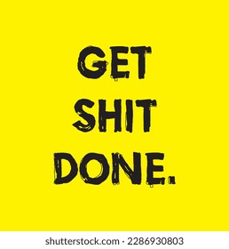 Listo. Inspirador Plantilla De Afiche De Citas De Motivación Creativa. Diseño de pancarta de la tipografía vectorial Fondo amarillo