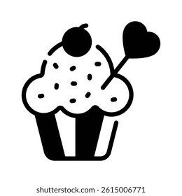 Get a sight of this creamy cupcake glyph style icon