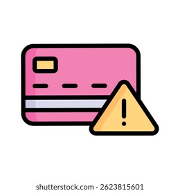 Get a sight of this latest flat outline icon depicting card error