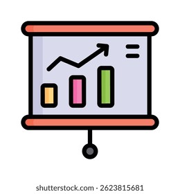 Get a sight of this latest flat outline icon of growth chart