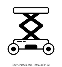 Get a sight of this latest glyph icon depicting scissors lift