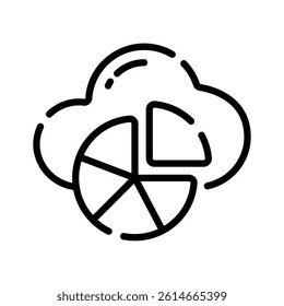 Get a sight of this premium line icon of cloud analysis