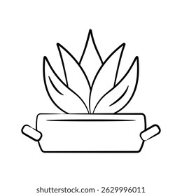 Get a sight of this trendy hand drawn icon of aloe vera plant