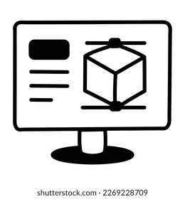 Get a sketchy icon of 3d designing 