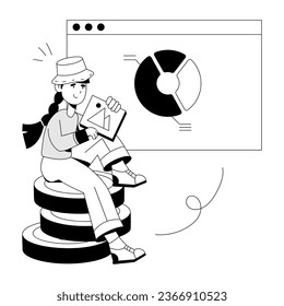 Get sketchy illustration of business content 